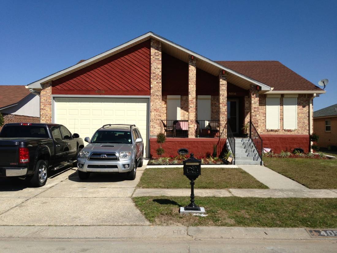 Finished raised brick home