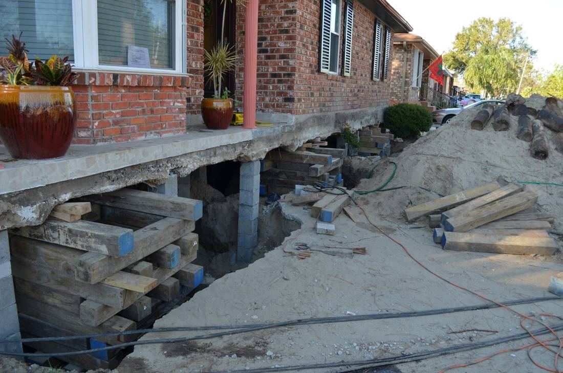 Raised on new concrete piers